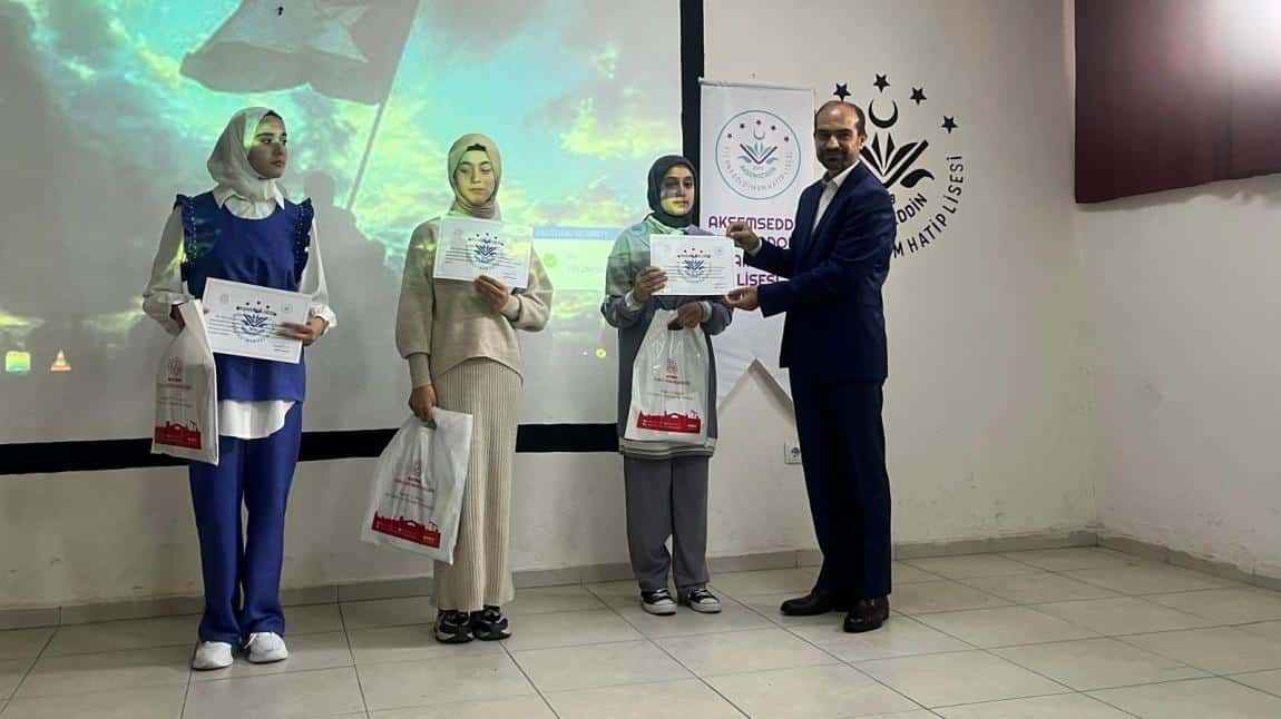 11.Uluslararası Arapça Yarışmaları Arapça Şiir Okuma Yarışmasında İl 3. Olduk
